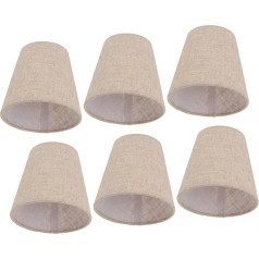 Pack of 6 Small Lampshades, Drum Lampshade Fabric Replacement Shade for Candle Crystal Chandelier Candle Light Wall Light Table Lamp E14