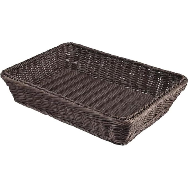 RT&BS Wicker Bread Baskets for Serving, Woven Vegetable Baskets, Handwoven Fruit Basket for Kitchen, Shop, Restaurant, Outdoor, Party (Coffee, L)