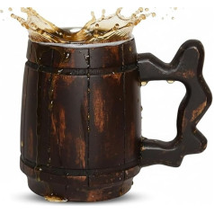 GoCraft Handmade Wooden Beer Mug with 18oz Stainless Steel Mug, Great Beer Gift Ideas, Wooden Beer Mug for Men, Vintage Bar Accessories, Classic Design