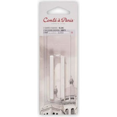 Conté à Paris 750398 Carré Sketch Chalks with High Light Fastness Made of High-Quality Pigments for Sketches, Drawings and Portraits, White B, Pack of 1