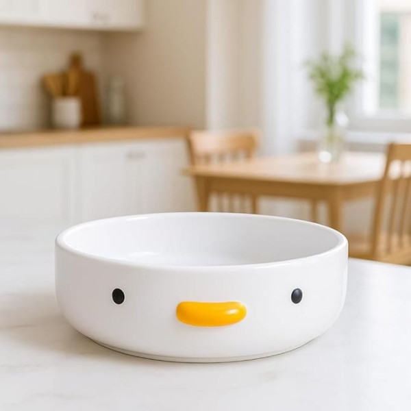 9 Inch Novelty Funny Salad Bowls, Safety Ceramics Cute Chick 500 ml Soup Bowls, 9 Inch Feeding Bowl, Family, Friends, Couples