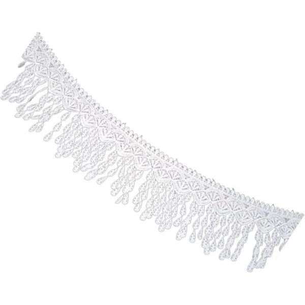 Healvian 45 Yards Spitzenborte mit Quaste 8cm Breit Weiß Kleiderzubehör zum Nähen Spitzenbesatz für Kleidung und Selbstgemacht Handwerk