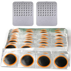 Flickzeug Rubber Bike Tire Patch Bicycle Tyre Tires Patches Patching Repair Kit, Simple Operation and High Efficiency(64pcs)