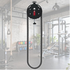 Endloser Seiltrainer for Das Heim-Fitnessstudio, 30 Kg, Verstellbarer Widerstand, 150 Kg Tragfähigkeit, Seilkletterer for Ganzkörper-HIIT-Cardio- Und Krafttraining(Red)