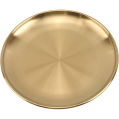 Essteller Aus Edelstahl 4 stücke Abendessen Platten Dessert Platte Küche Schüsseln Salat Runde Kuchen Tablett FüR Camping, KüChe(14cm)
