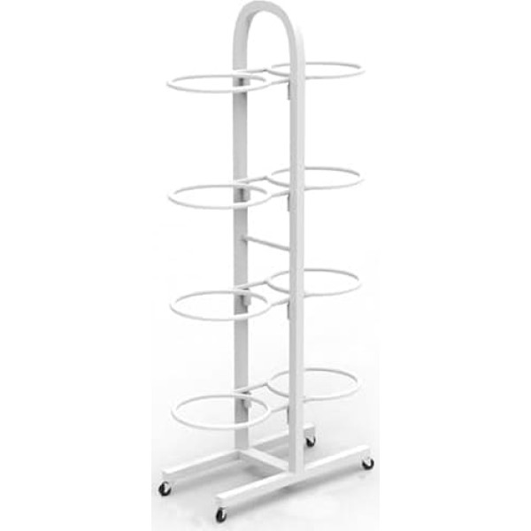Yoga Ball Storage Rack - Movable Double Sided Stand, 6-Layer Rolling Organizer Cart for Home Gym and Fitness, Space Saving Design