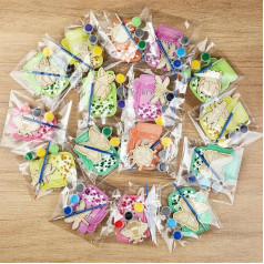 Ctosree Holz-Bastelset für Kinder, Valentinstag, Klassenzimmer, Austausch, Geschenke, Malerei-Bastelsets mit Karten, Valentinstag, DIY für Schule, Klasse, Geburtstagsparty (Insektenmotiv), 24 Stück
