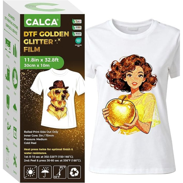 CALCA Specialty DTF 30cm x 10m DTF Golden Glitter Film Cold Peel
