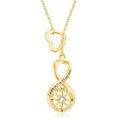 Compass Necklace Women's 925 Sterling Silver Infinity Compass Pendant with Cubic Zirconia Eternal Jewellery Anniversary Graduation Gift for Wife, Best Friend, Daughter