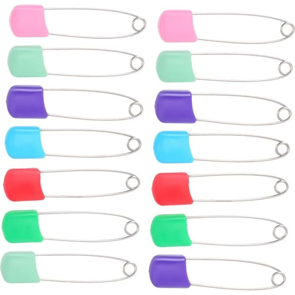 Anneome Pack of 100 Nappy Safety Pins, Colourful Cloth Nappy Holder, Durable and Rustproof, Easy to Open, Suitable for Sewing and Crafts