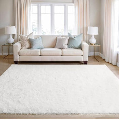 High Pile Rug Fluffy White Rug Living Room 200 x 280 cm Rugs Bedroom Non-Slip Bed Rug Rugs Soft Non-Slip for Children's Room