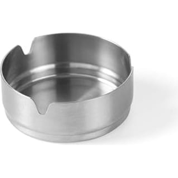 HENDI Ashtray with Cigarette Holder, Diameter 80 x (H) 30 mm, Stackable, Stainless Steel (Pack of 10)
