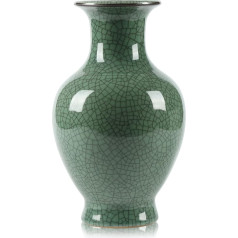 Handmade Large Ceramic Vase Green Antique Creative Great for Living Room Mantle Entrance Coffee Table Decor Flower Arrangement Pampas Grass Vase Green