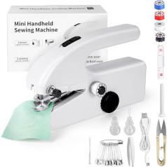 Flintronic Mini Electric Hand Sewing Machine, Mini Sewing Machine, Rechargeable with 2 Modes & Sewing Accessories for Beginners, Portable Electric Quick Stitch Tool for Clothes, Curtains, DIY Home