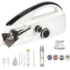 Hand Sewing Machine, Mini Hand for Beginners, 2 Speed Settings, Electric Portable Sewing Machine, Easy to Use and Quick Stitch, Suitable for Adults, DIY, Home, Travel