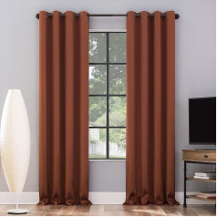 Sun Zero Nordic Theater Grade Extreme Blackout Eyelet Curtains, 52