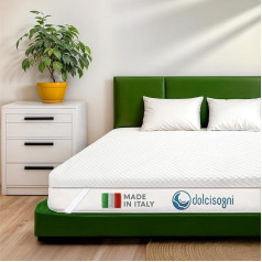 DOLCI SOGNI Topper 100% memory foam 140 x 190 cm - refreshing effect - 100% made in Italy, Oeko-Tex® & CertiPUR™ certified, thickness 5 cm, cover with cooling cooler treatment