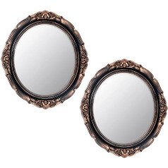 Eaoundm Decorative Wall Mirror Vintage Hanging Mirror for Bedroom Living Room Dresser Oval 13.1