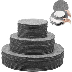 Pack of 144 Felt Plate Dividers 3 Sizes 12.7 cm 19.1 cm 26.7 cm Pan Protectors Felt Washable Pot Protectors Stacking Protection for Plates Porcelain Glassware Porcelain Cutlery Frying Pans (Pack of