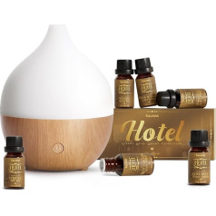 SALKING Aroma Diffuser with Hotel Essential Oils - 100 ml Diffuser Aromatherapy Room Fragrance Room Diffuser Ultrasonic Fragrance Oil Diffusers RGB Oil Lamp for Bedroom Home Office Wood Grain