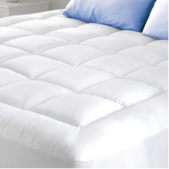 Cotton 100% 130T Mattress Topper 90 x 190 cm, 600 GSM with Skirt 7D/3D 50/50