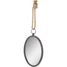 Stonebriar Oval Nautical Mirror for Wall with Hanging Loop, Unique Home Décor for Bathroom, Bedroom, Office, or Hallway, Large