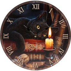 Puckator Lisa Parker Witching Hour Cat Picture Clock - Wall Clock for Men - Cute Cool Preppy Home Playroom Bedroom Office Decoration Aesthetic Accessories Stuff Men