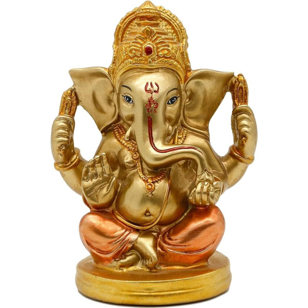 alikiki BangBangDa Indian God Lord Ganesha Statue - Hindu God Ganesh Idol for Car Dashboard - India Wedding Diwali Gifts Meditation Yoga Room Altar Decoration