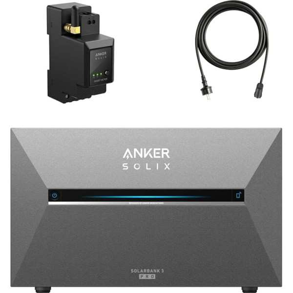 Anker SOLIX Solar Bank 3 E2700 Pro, Balcony Power Station with Memory, 4 MPPTs (3600W), up to 16 kWh Capacity, 1200 W Bi-Directional, Anker Intelligence, Plug & Play (without Extension Cable for Solar