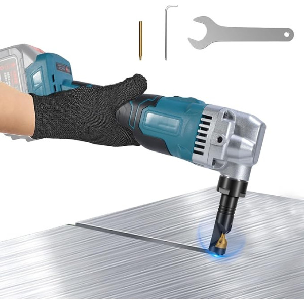 Metal Nibbler Battery Compatible with Makita 18 V, 950 W Cordless Metal Nibbler, 1900SPM Tin Snips Electric, Metal Nibber, 3 Levels Adjustable to Stainless Steel, Iron, Aluminium (Without
