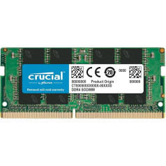 Crucial CT16G4SFD8266 16GB Memory (DDR4, 2666MT / s, PC4-21300, Dual Rank x8, SODIMM, 260-Pin)