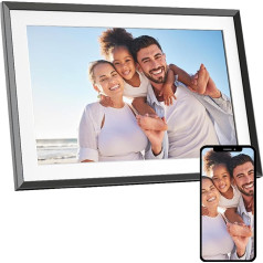 AGFA Photo - Digital Photo Frame HD WiFi Realiview 10 Inch 32 GB, Touch Screen, Weather, Clock, Wall Mounted, Internet Connection, Multimedia Display, Resolution 1200 × 800 - APF1000 Wi-Fi - Black