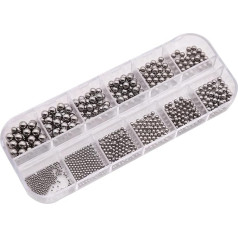 1mm-10mm High Precision Bearing Balls, Smooth Ball Box Set - 304 Stainless Steel for Bicycle Mountain Bike (Small Box)