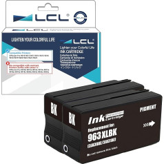LCL Compatible Ink Cartridge 963XL 963 XL 3JA30AE 3JA26AE High Yield Compatible with HP Officejet Pro 9010 9012 9013 9014 9015 9016 9018 9019 9020 9022 9023 9025 (2 Black