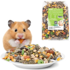 Nobleza - (500 g) Balanced Hamster Food, Main Food for Hamsters with Vegetables, Natural Rodent Food for Guinea Pigs with Vitamins and Minerals