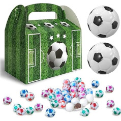 Football Sweets, 40 Chocolate Footballs + 2 Mini Football + Football Gift Box, Chocolate Footballs Made of Milk Chocolate, Mini Sports Balls, Stress Ball, Anti-Stress Ball for Football Party Bags Boys