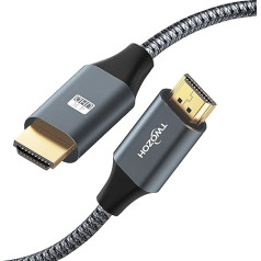Twozoh 4K HDMI Cable, 3 Metres, High-Speed 18Gbps HDMI to HDMI Cable, Braided HDMI 2.0 Cable Compatible with PS5, PS3, PS4, PC, Projector, HDTV, Xbox
