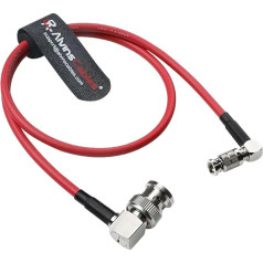 Alvin's Cables Micro BNC to BNC Cable 12G-SDI High Speed 4K UHD Video Coaxial Cable, 75 Ohm Ultra-Soft for Blackmagic Video Assist 5 Inch Monitor, Right Angle 50 cm Red