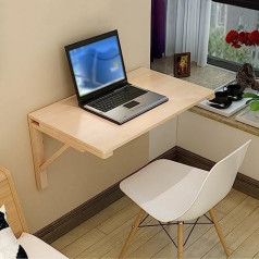 Solid Wood Folding Wall Desk with Small Space Saving Folding Hanging Shelves and Support Floating Folding Desk for Kitchen Dining Outdoor Garden Corner Design
