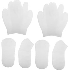 8-Piece Silicone Foot and Hand Care Set Moisturising Reusable Gel Socks and Gloves for Dry Cracked Skin Soft Spa Care for Sensitive Skin and