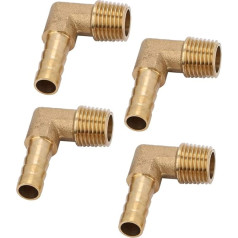 Fafeicy Messing-Widerhakenverbinder für Herren, Langlebige Winkelschlauchverstellung, Schnellanschluss mit G1/4-Gewinde für Verschiedene Adapter (2 Punkte-8)