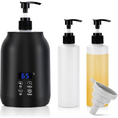 Massage Oil Warmer Heater with Two 240ml Massage Oil Bottles & Funnel, Professional Lotion Bottle Warmer, Smart Touch Button Lotion Dispenser, Professional Salon Spa, Cream