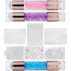 3 Stück Silikon Nagelstempel mit Acryl Schaber Bunter Nagelkunststempel für Maniküre Praxis und Kreative Nagelkunst für Selbstgemacht Nägel Zufällige Farbe
