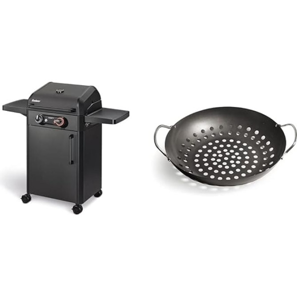 Enders® Electric Grill eFlow Pro 2 Turbo™ from the Shadow Series & ® Vegetable Pan Grill Accessories 8790, BBQ Gourmet, for Vegetables, Salad, Fish, Pan, Coated