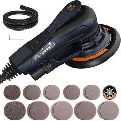 Versatile Eccentric Sander MAXXT 230 V: 125 mm & 150 mm Backing Pads, Brushless Electric Grinder with Adjustable Speed, Ideal for Wooden Surfaces