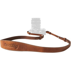 SMALLRIG Universal Leather Camera Shoulder Strap for DSLR Cameras, Adjustable from 100 to 110 cm (39 to 43 inches), Maximum Load 10 kg (22 lb), Ergonomic Shoulder Support
