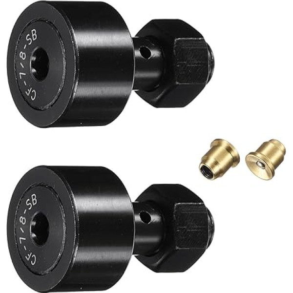 sourcing map 2pcs CF-1-SB CR16 Cam Follower Runner Bearings Chrome Steel Roller Bolt Bearings 1