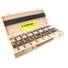 15-piece FAMAG Super Forstner drill bit set Classic WS with D = 10,12,15,16,18,20,22,25,26,28,30,35,40,45,50 mm in wooden box