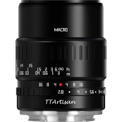 TT Artisan 40 mm F2.8 Macro APS-C Lens Connection MFT Mount Black Manual Focus for Mirrorless Camera, TTAL4028MFT, Black, Micro 4/3