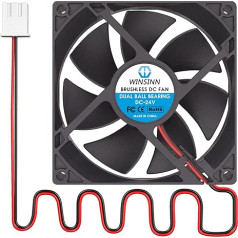 WINSINN 92 mm 24 V Fan - Dual Ball Bearings, 3500 RPM, 9225, Fan for 3D Printers, CNC, Robotics and DIY Projects, 30 cm Cable with XH2.54-2PIN, Brushless 92 x 25 mm